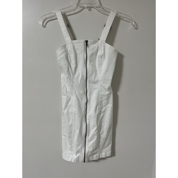 SO Dresses & Skirts - Zippered So brand white denim mini dress size XS